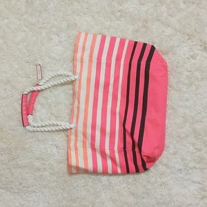 Victoria's Secret Pink Striped Tote Bag